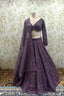 purple color Zari work lehenga choli
