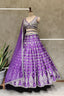 Blue Lehenga And Dupatta Net Embroidery with mirror