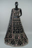 Thread work with sequins black lehenga