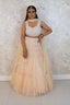 Moti work peach lehenga with soft dupatta