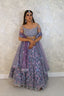Sparkly Blue lehenga with sequins and stone work