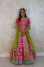 Multicolor banarasi lehenga with heavy hand embroidered top