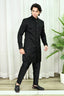 Men's Black Embroidery Indo-Western Sherwani