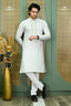 Men's White Mirror Work embroidered Kurta Pajama