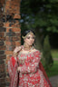 Red Embroidered Floral Broad Leaf Neck Lavanya Bridal Lehenga Set