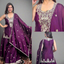 Elegant plum sharara suit with silver embroidery.