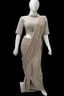 Beige Elegance Crepe Ready-To-Wear Pre-Draped Saree