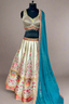 Stunning white thread work lehenga with soft net dupatta