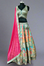 Radiate festive elegance in this multicolor lehenga