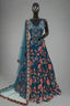 Vibrant teal floral lehenga with exquisite embroidery perfect