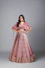 Soft mauve and blush pink lehenga features pleated elegance
