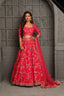 Classy red lehenga with all hand embroidered hand work