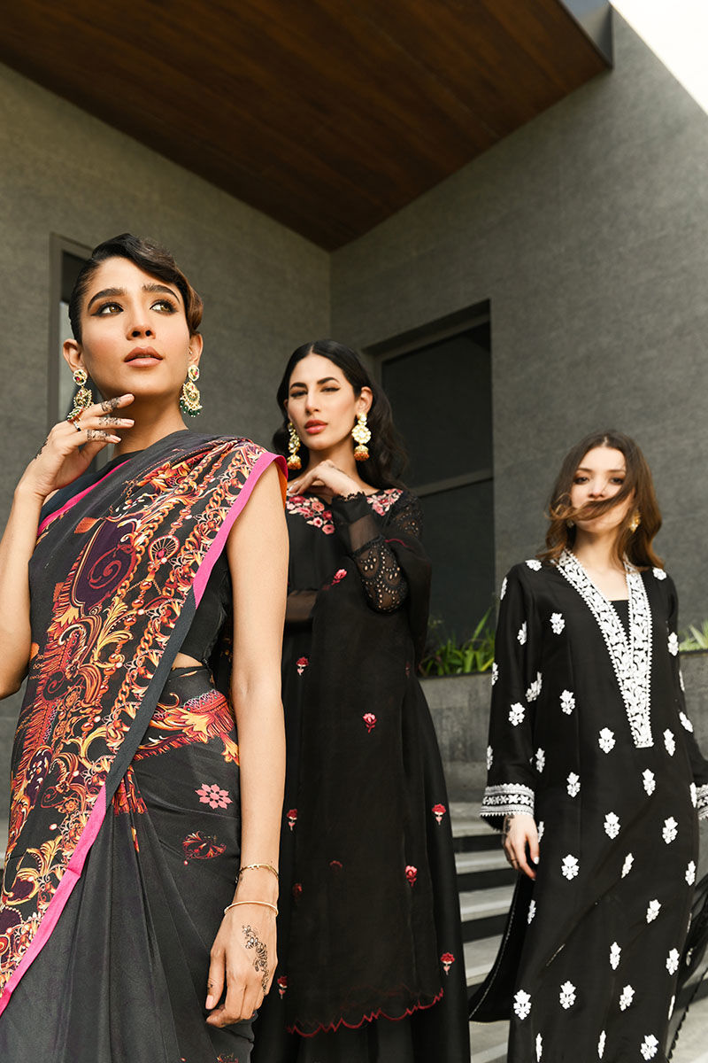 Ansab Jahangir | Luxury Silk Pret | BLACK INK