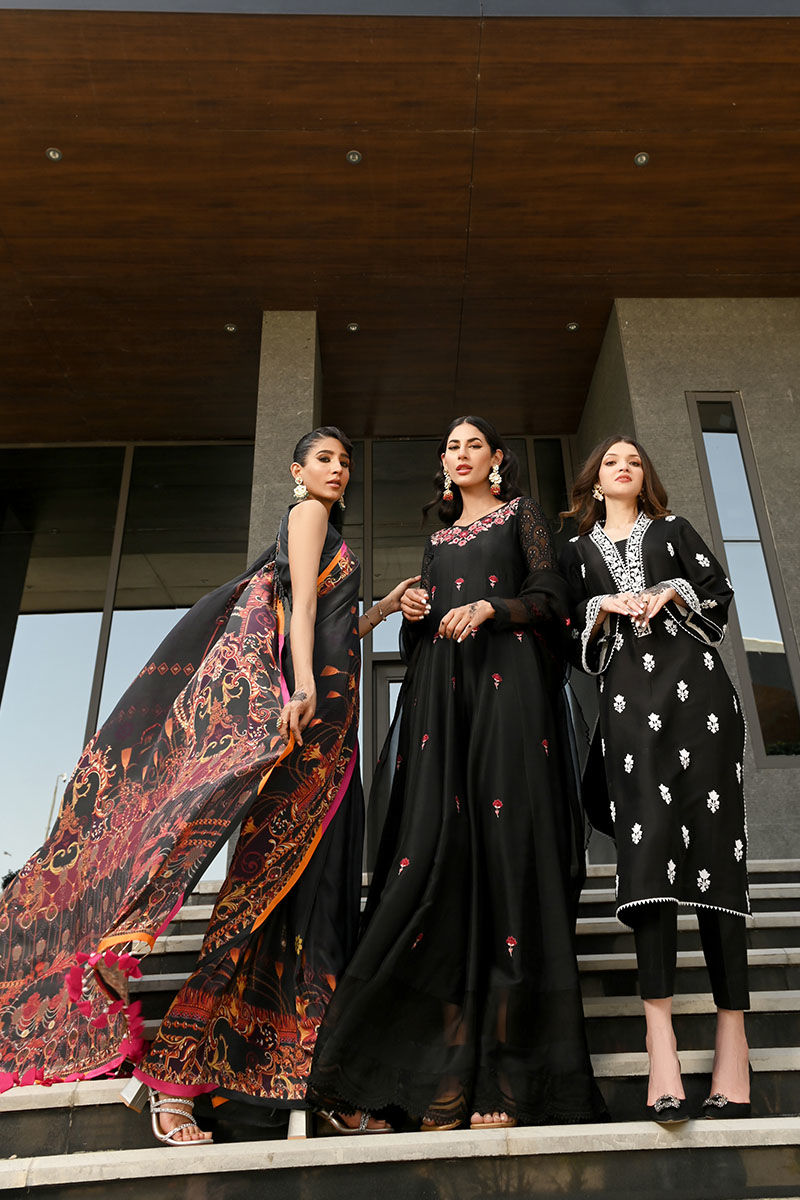 Ansab Jahangir | Luxury Silk Pret | BLACK INK