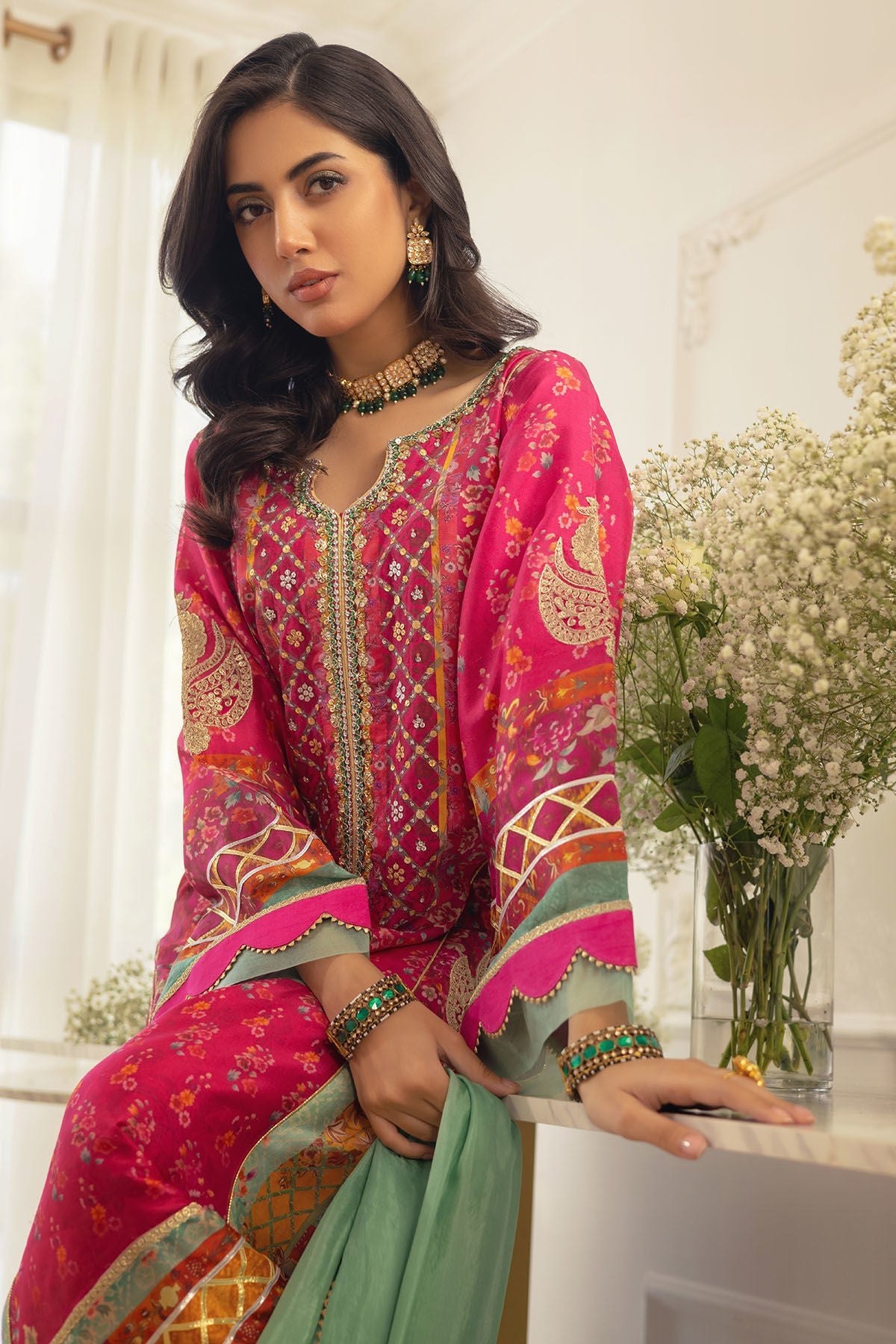 Annus Abrar | Luxe Silk Pret | RENYA-SHIRT AND DUPATTA