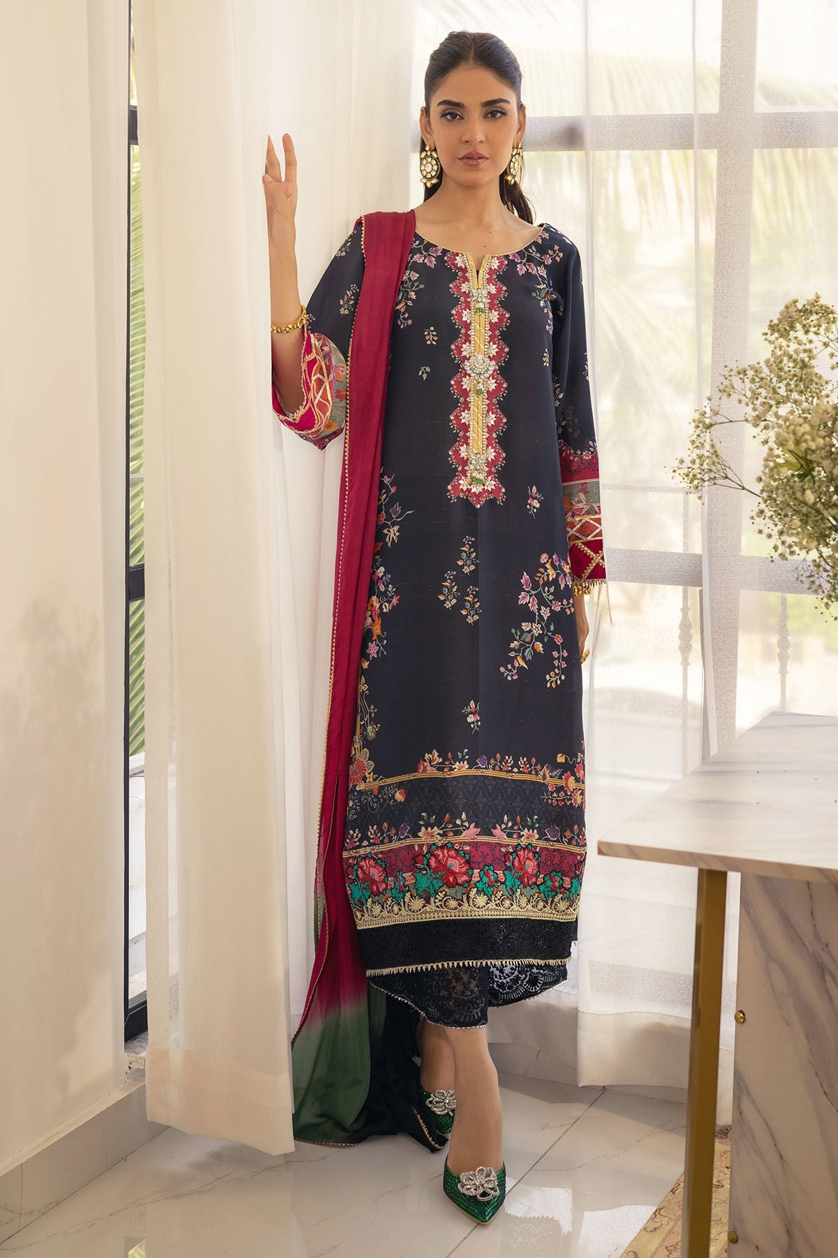 Annus Abrar | Luxe Silk Pret | BANIRA - SHIRT AND DUPATTA