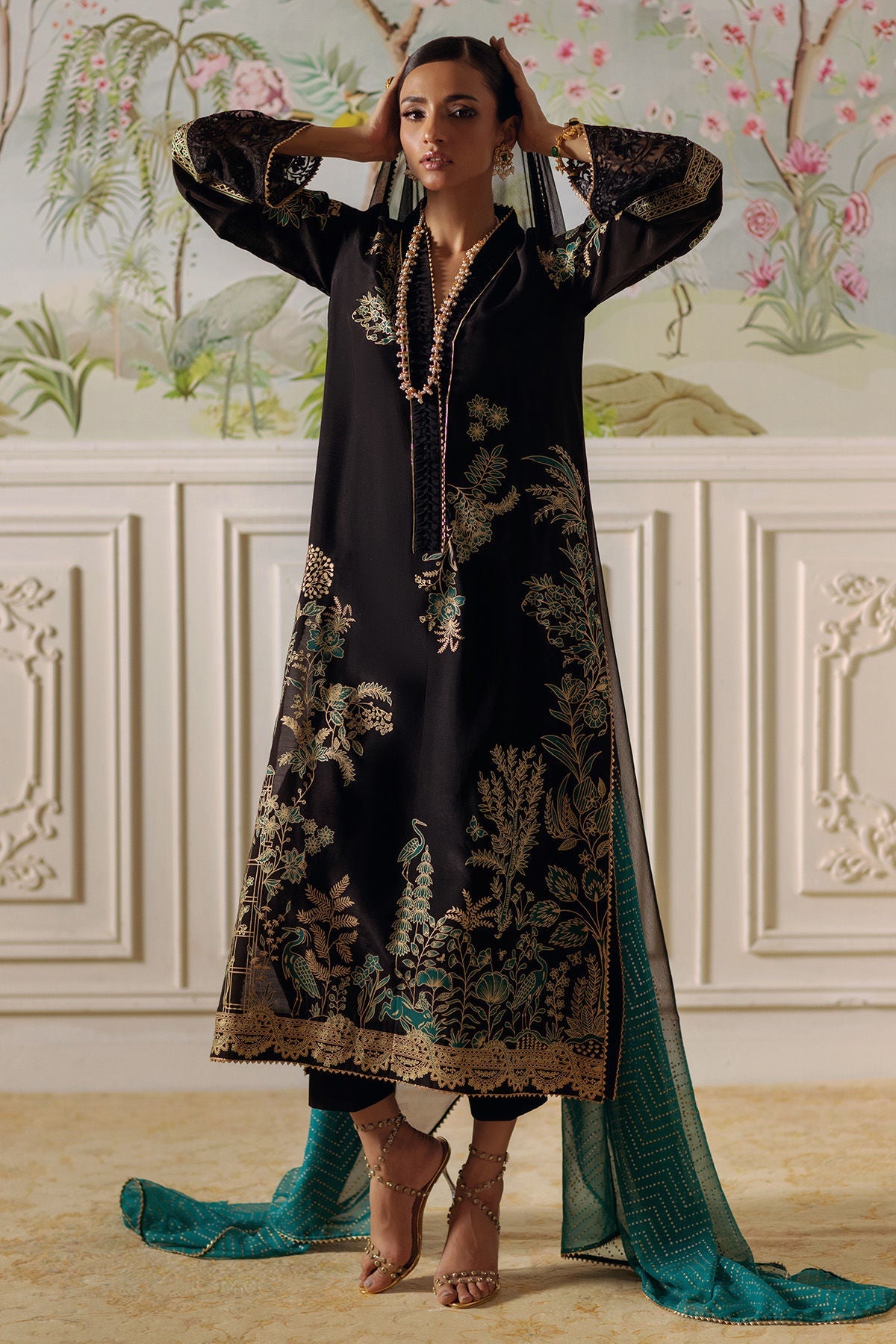 Annus Abrar | Elemental Festive | Renaab (Shirt, Pants and Dupatta)