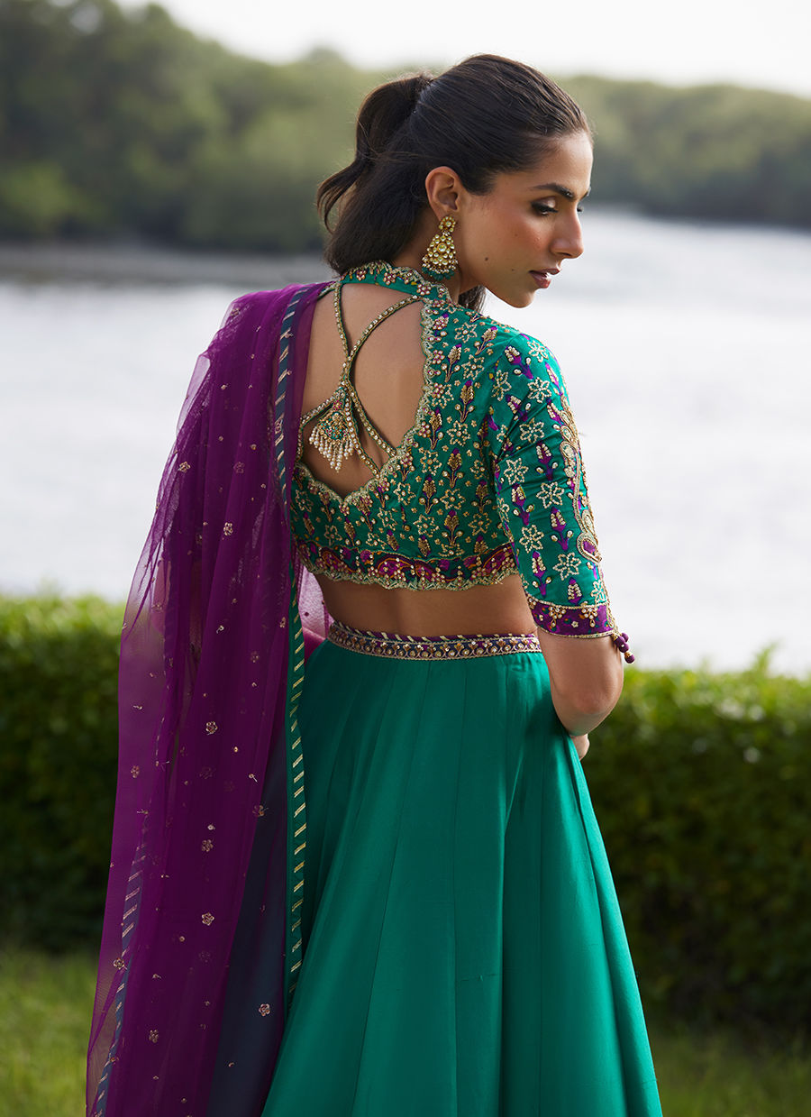 Farah Talib Aziz | Mayna Festive Luxe Pret | Amaranth Lehnga Choli