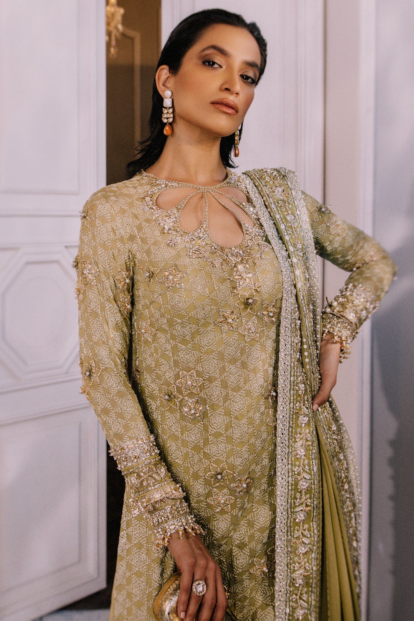 Elan | Demi Couture Onirique | ÉCLAT VERT (EP-20658) -  Elan Formal - Original Designer Dress - House of Maryam