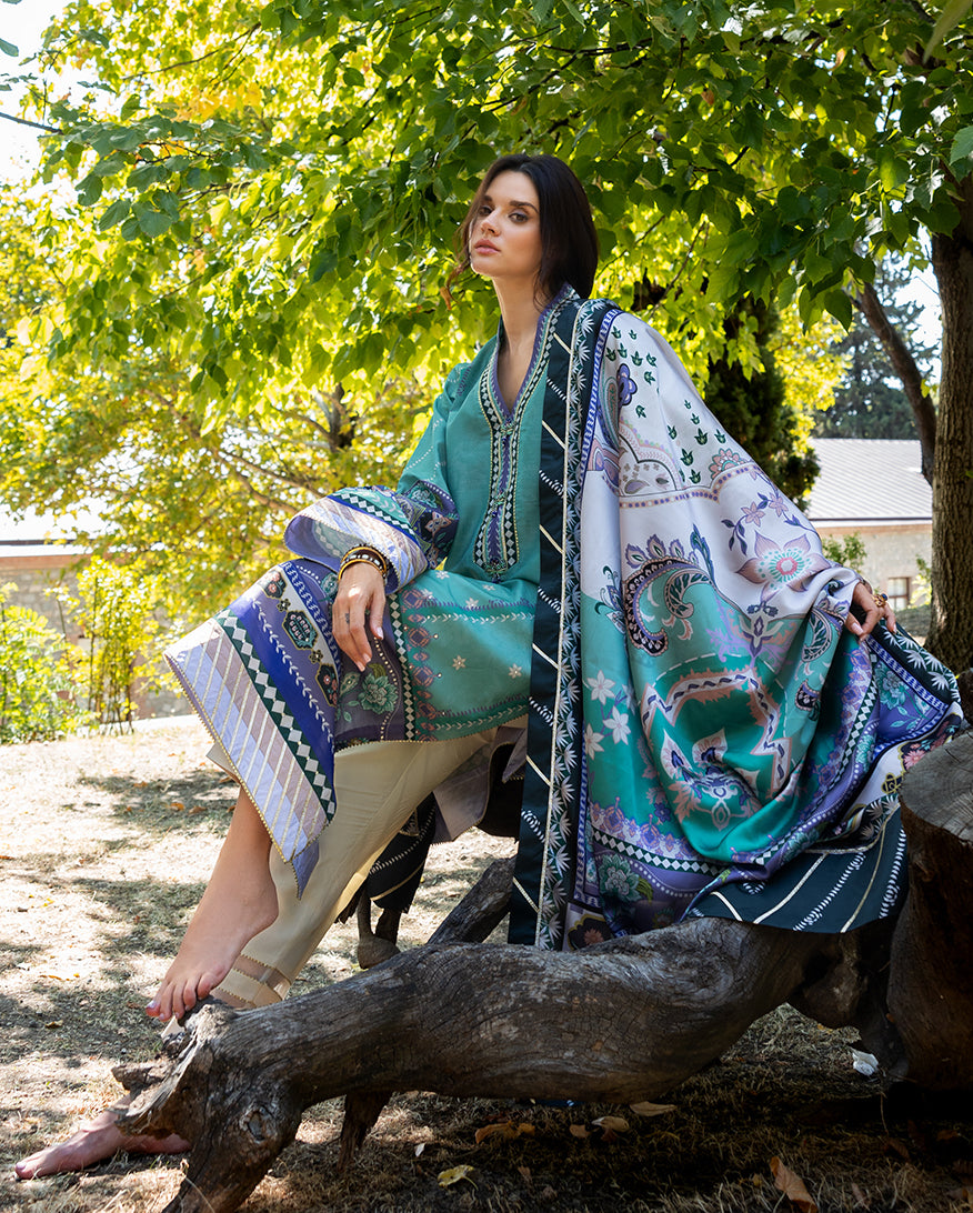 Mushq | Nirvana Printed Silk | Lunar Dew