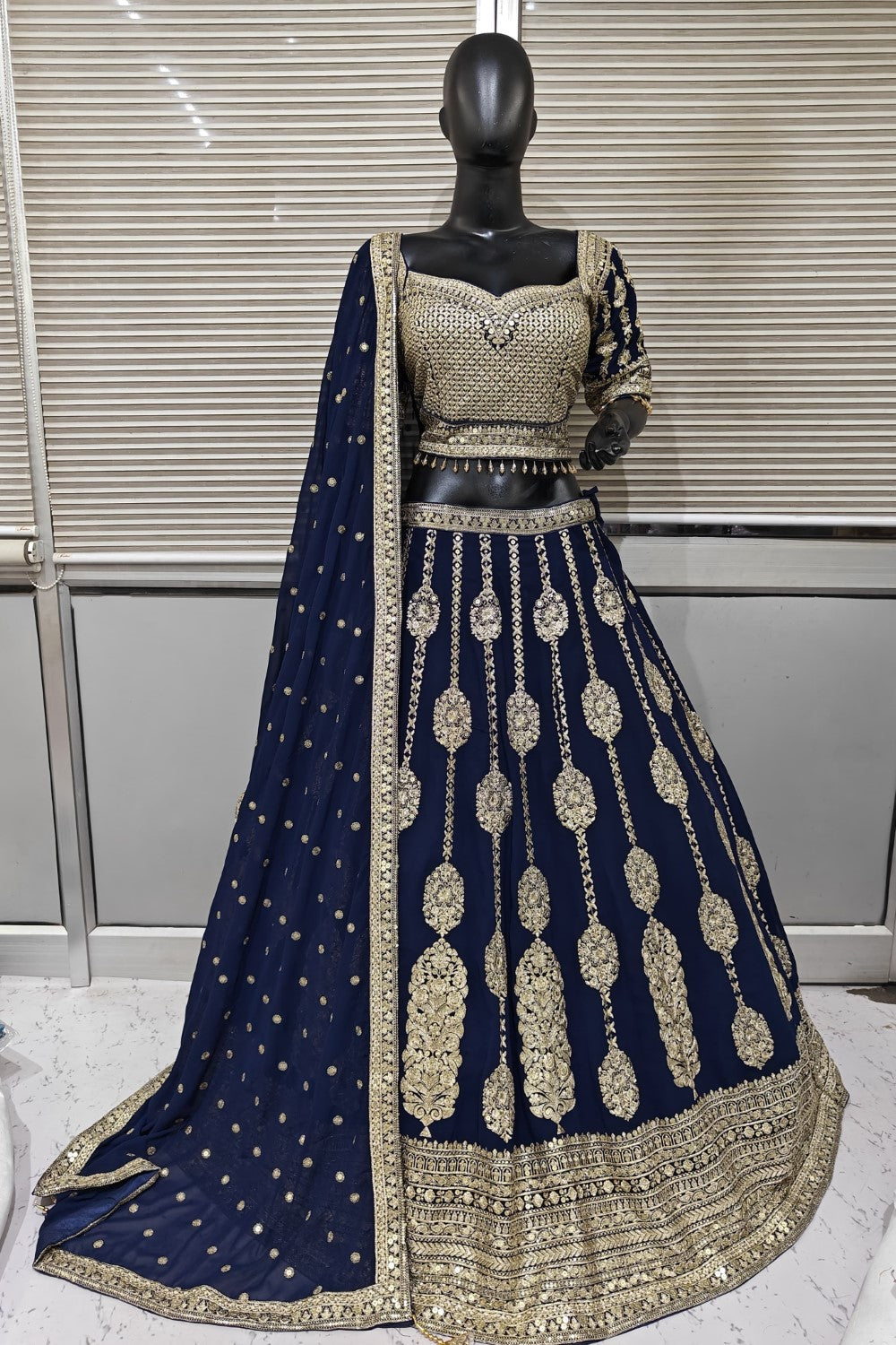 Pink Gold and zari work lehenga