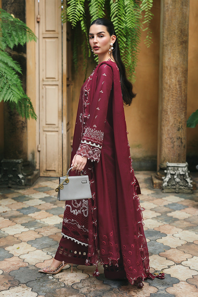 Qalamkar | Q Line Lawn Drop | RP-12 GARNET