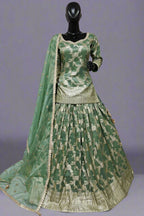 Classy Banarasi lehenga with long top