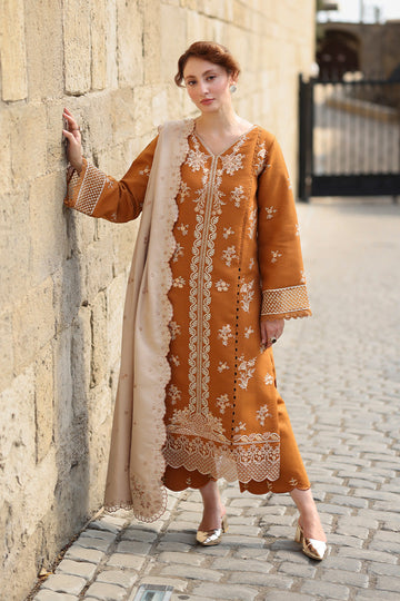 Rangrasiya | Carnation Luxury Shawl Edit | Cappuccino