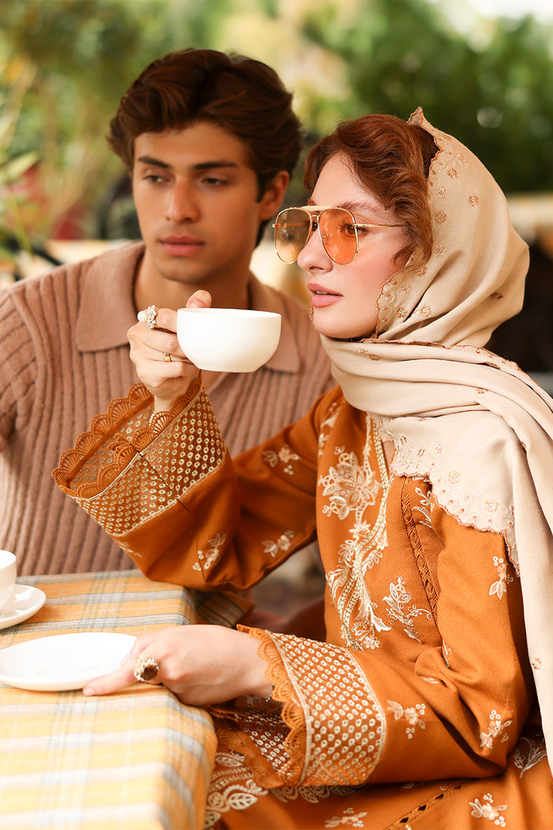 Rangrasiya | Carnation Luxury Shawl Edit | Cappuccino