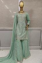 Diyas exclusive sharara with all hand work in silk