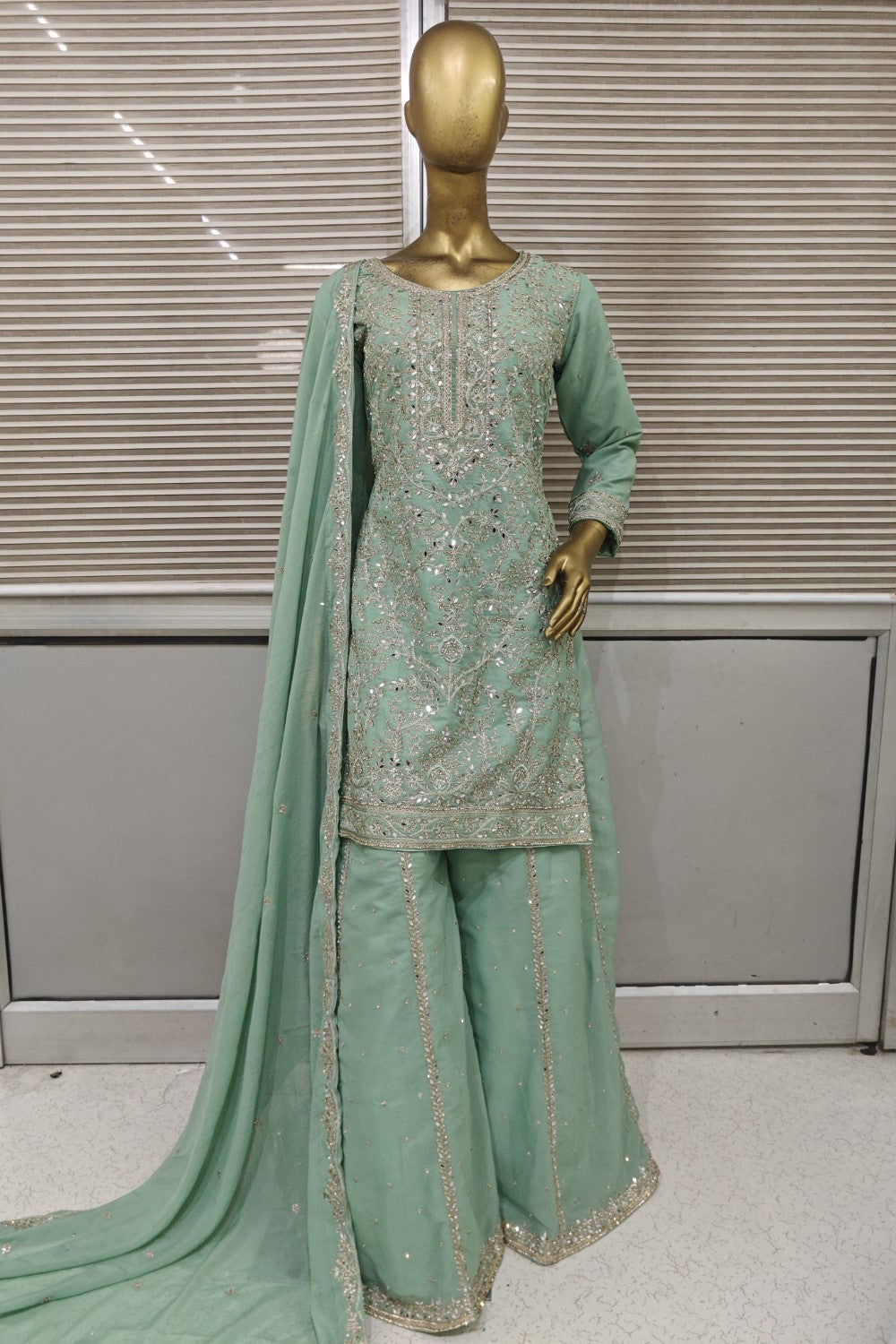 Diyas exclusive sharara with all hand work in silk