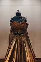 Contemporary All Gold Designer Lehenga in Organza - Luxe Ethnic Ensemble