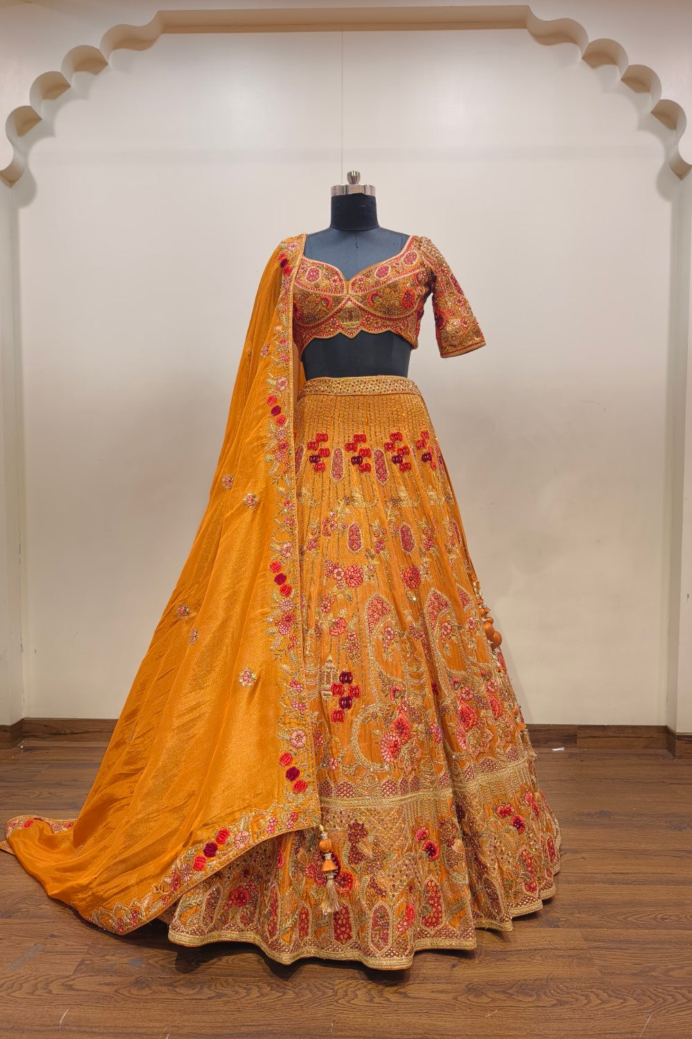 Golden Yellow Embroidered Lehenga - Perfect Mehendi Celebration Ensemble