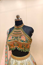 Luxurious Teal Lehenga with Elaborate Floral Embroidery - Designer Ethnic Masterpiece