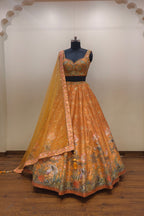 Elegant Golden Shade Lehenga with Exquisite Floral Print - Designer Ethnic Wear