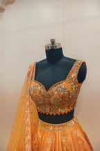 Elegant Golden Shade Lehenga with Exquisite Floral Print - Designer Ethnic Wear