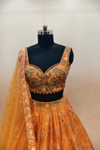 Elegant Golden Shade Lehenga with Exquisite Floral Print - Designer Ethnic Wear