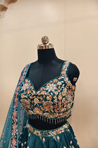 Royal Blue Lehenga with Extensive Intricate Embroidery - Designer Bridal Masterpiece
