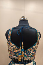 Royal Blue Lehenga with Extensive Intricate Embroidery - Designer Bridal Masterpiece