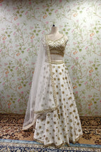 Pristine White Lehenga with Luxurious Golden Embroidery - Bridal & Festive Designer Ensemble