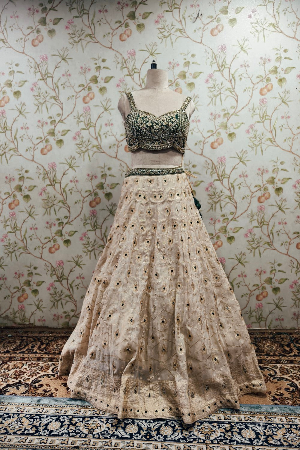 Elegant Cream Embroidered Lehenga Set - Bridal & Party Wear Designer Outfit Main image