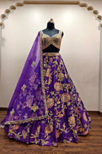 Exquisite Purple Designer Lehenga with Intricate Embellishments - Premium Ethnic Wear