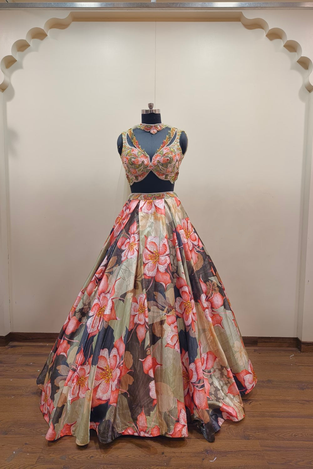 Vibrant Multi-Colored Floral Lehenga - Designer Ethnic Wear Main image