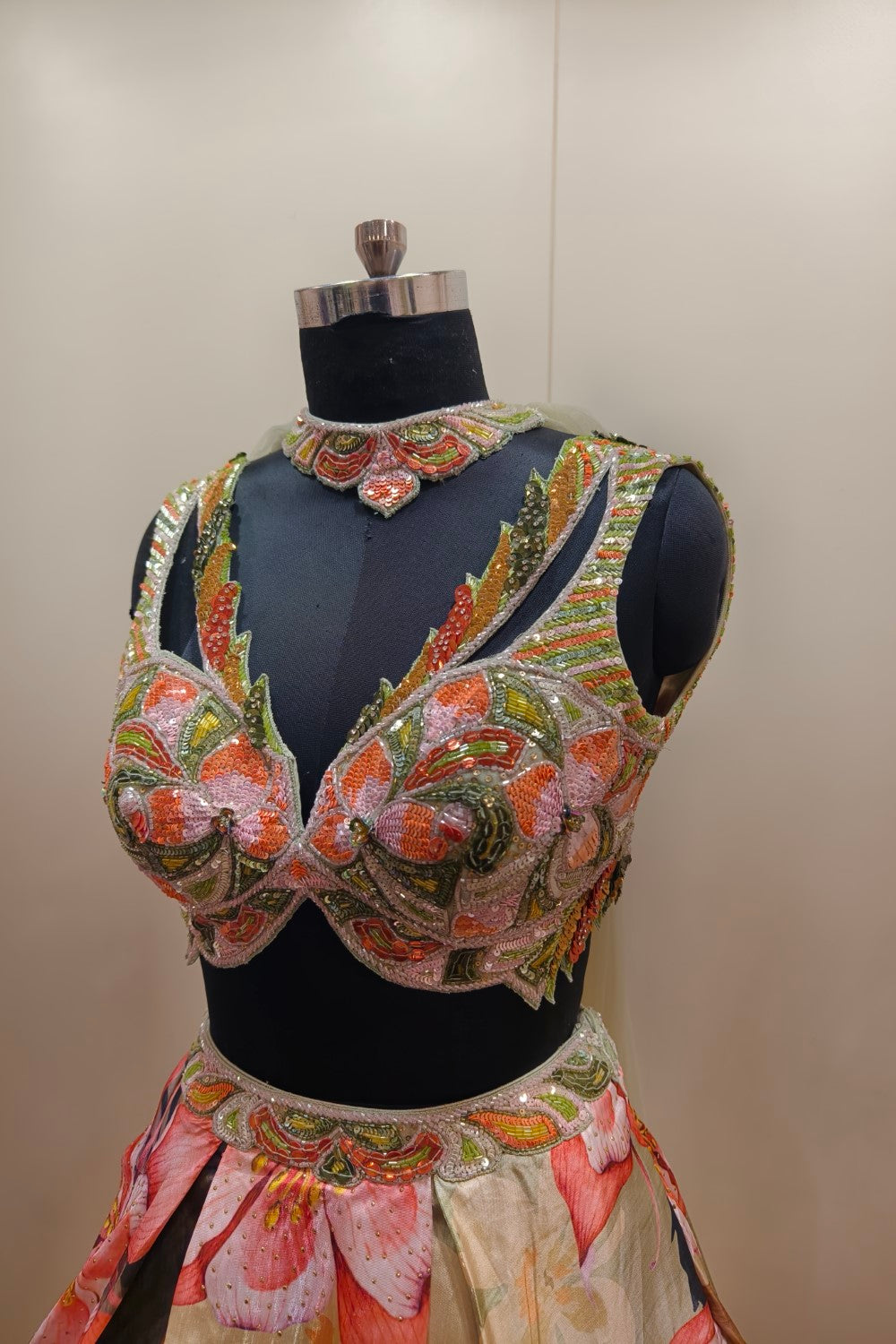 Vibrant Multi-Colored Floral Lehenga - Designer Ethnic Wear Secondary image