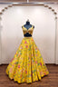 Yellow Lehenga with Delicate Soft Floral Embroidery - Designer Ethnic Wear - Ideal for Mehendi Celebrations