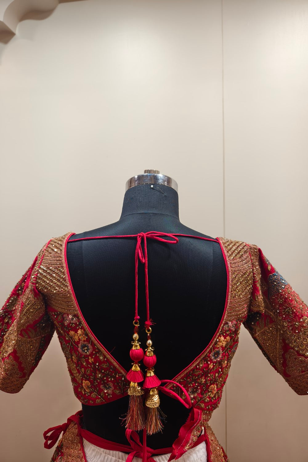 Bright Red Lehenga with Extensive Intricate Embroidery - Premium Designer Bridal Wear