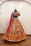 Luxurious Multi-Toned Red Lehenga with Elaborate Floral Embroidery - Designer Ethnic Wear