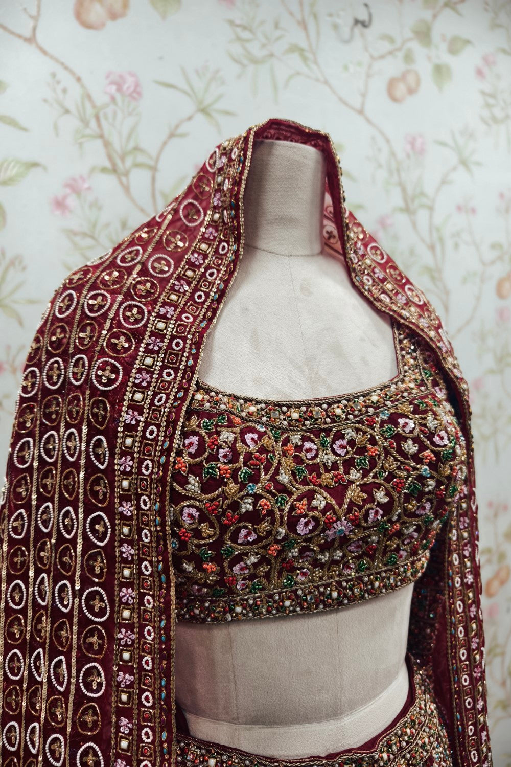 Red Bridal Lehenga with Heavy Intricate Embroidery - Designer Wedding Ensemble