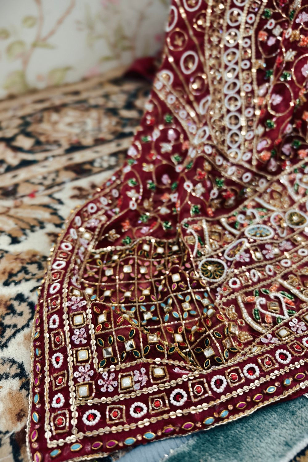 Red Bridal Lehenga with Heavy Intricate Embroidery - Designer Wedding Ensemble