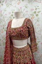 Red Bridal Lehenga with Heavy Intricate Embroidery - Designer Wedding Ensemble